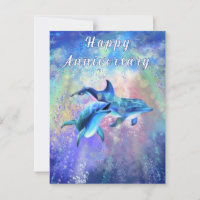 Hapy Dolphin Couple Anniversary Card