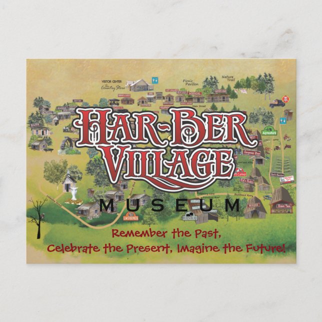Har-Ber Village post card 15m (Front)