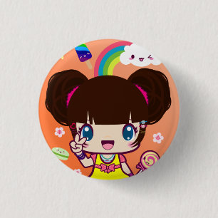 Harajuku Girl Yuriko 3 Cm Round Badge