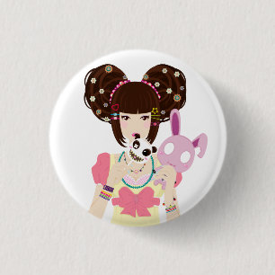 Harajuku Girl Yuriko 3 Cm Round Badge