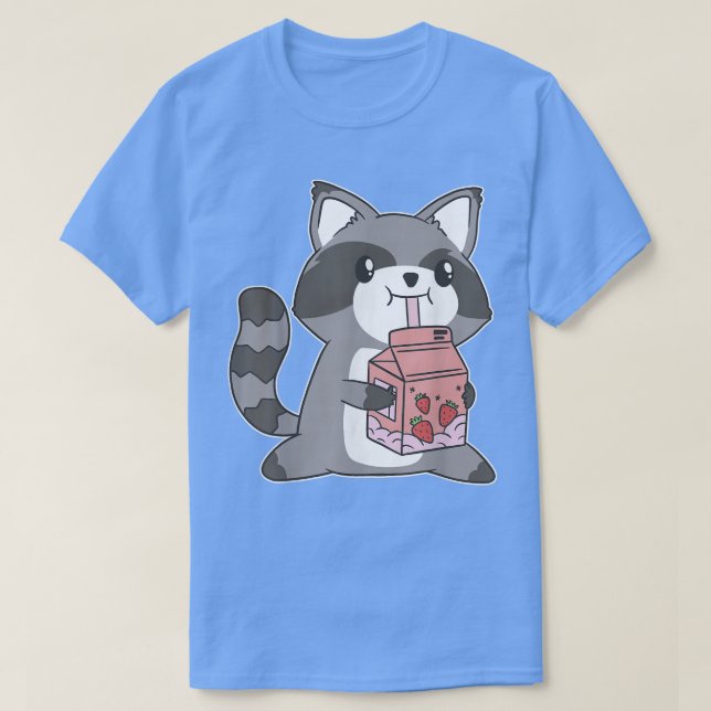 Harajuku Japan Anime Cute Kawaii Japanese Racoon  T-Shirt (Design Front)