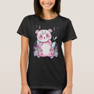 Harajuku Panda And Nu Goth Bear For Cute Horror Fa T-Shirt