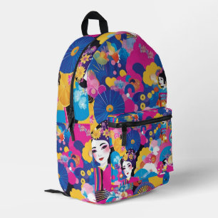 Harajuku pattern printed backpack