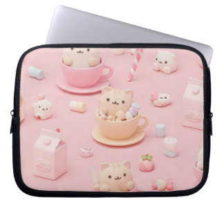  Harajuku Style: Kittens in Cups by Natasha Us   Laptop Sleeve