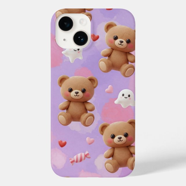 Harajuku Style: Teddy Bears and Ghosts by Natasha Case-Mate iPhone Case (Back)