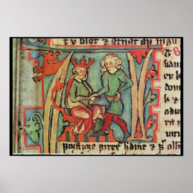 Harald I Fairhair greeting Guthrum 'Flateybok' Poster (Front)