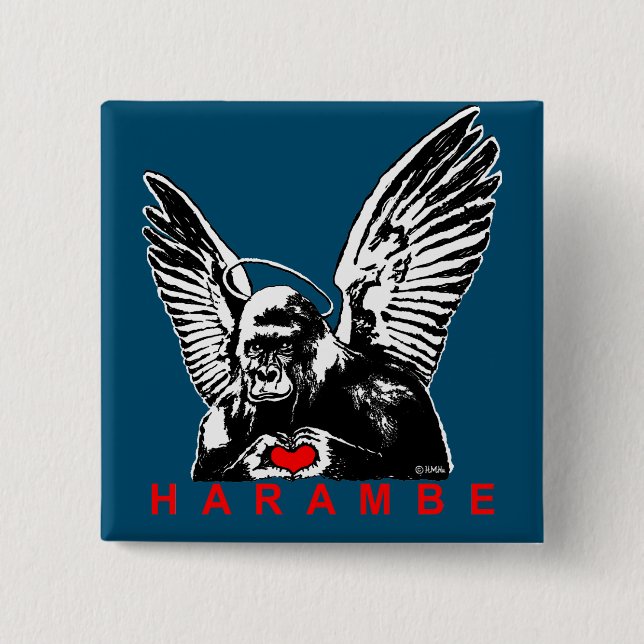 Harambe 15 Cm Square Badge (Front)