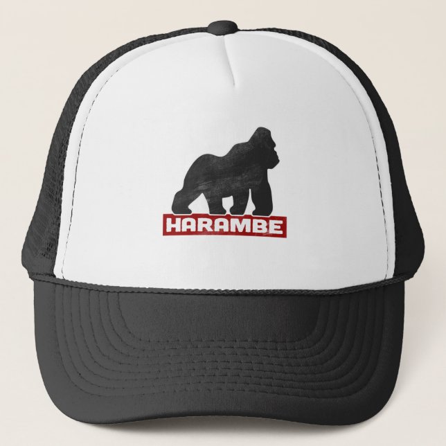 HARAMBE 2016 Lives Matter Trucker Hat (Front)