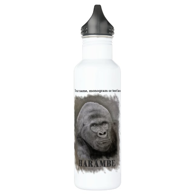 Harambe (Graphite Drawing) 710 Ml Water Bottle (Left)