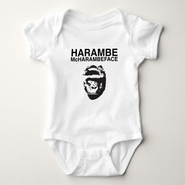 Harambe McHarambeface Baby Bodysuit (Front)
