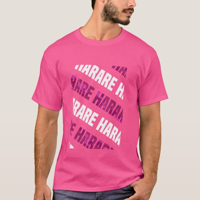 Harare Camo Pattern Pink Camouflage T-Shirt (Front)