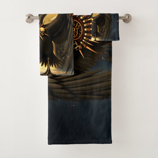 Harbinger of the Golden Gate The Nocturnal Pelican Bath Towel Set (Insitu)