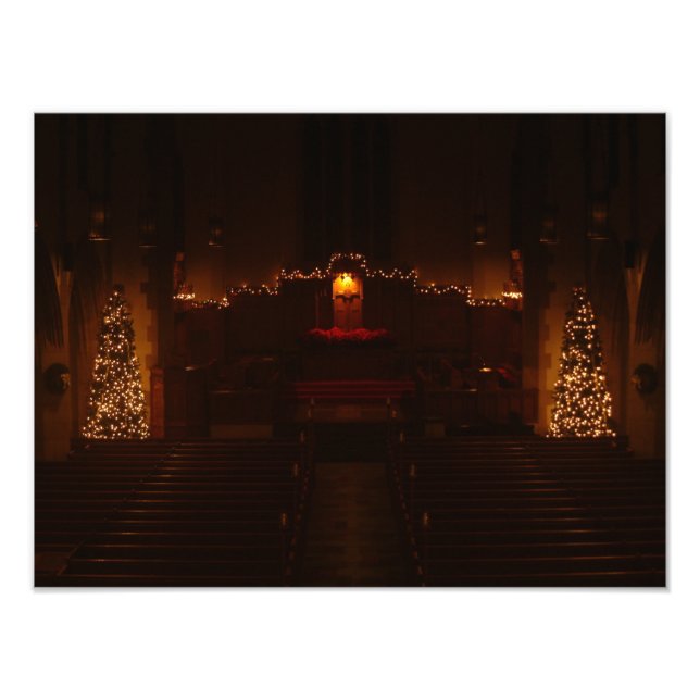 Harbison Chapel at Christmas Grove City College Photo Print (Front)
