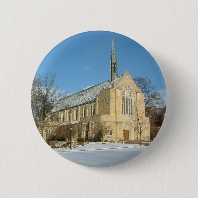 Harbison Chapel in Winter at Grove City College 6 Cm Round Badge (Front)