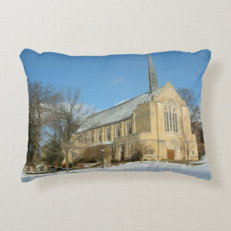 Harbison Chapel in Winter at Grove City College Decorative Cushion