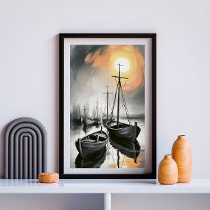Harbor at Dusk Poster