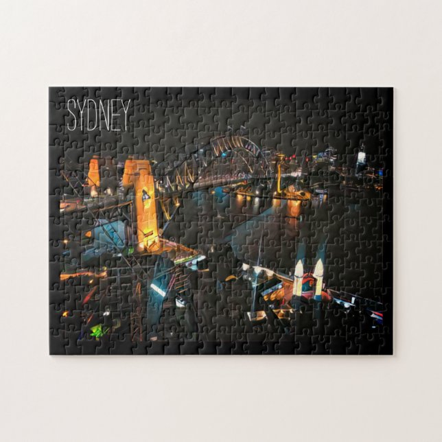 harbor bridge nights jigsaw puzzle (Horizontal)