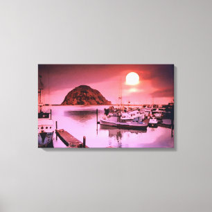 Harbor Hues Painting Wrapped Canvas Print