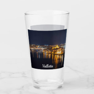 Harbor in Malta illuminated at night Glass