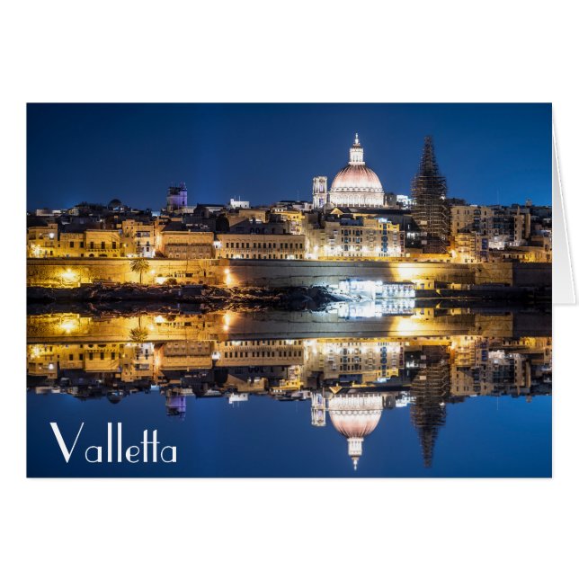 Harbor of Valletta old town at night (Front Horizontal)