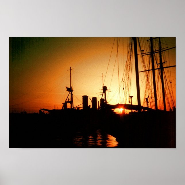 harbor sunset poster (Front)