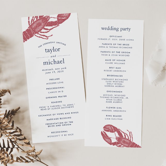 Harborside Wedding Ceremony Program Programme (Creator Uploaded)