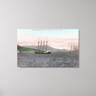 Harborview of Bay and Mt. Tamalpais Canvas Print