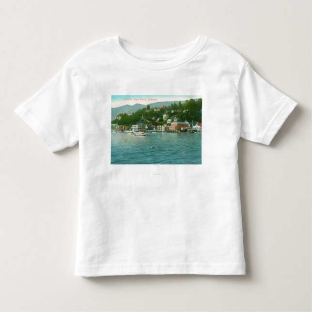 Harborview with Yachts and Sail Boats Toddler T-Shirt (Front)