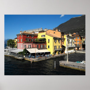 Harbour at Malcesine at Lake Garda in Italy Poster