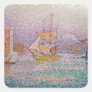 Harbour at Marseilles, c.1906 Square Sticker