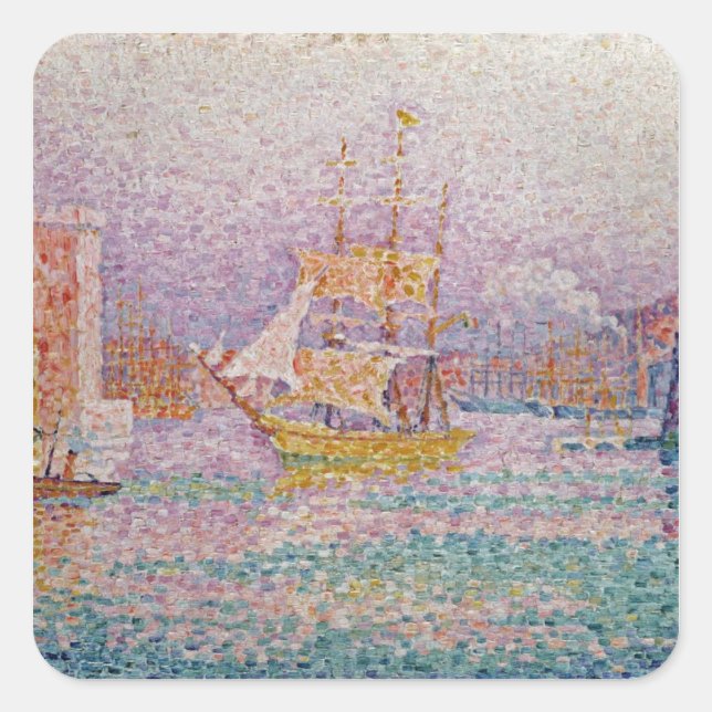 Harbour at Marseilles, c.1906 Square Sticker (Front)