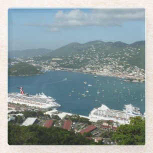 Harbour at St. Thomas US Virgin Islands Glass Coaster