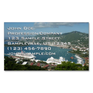 Harbour at St. Thomas US Virgin Islands Magnetic Business Card