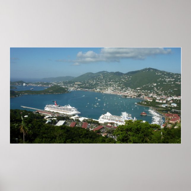 Harbour at St. Thomas US Virgin Islands Poster (Front)