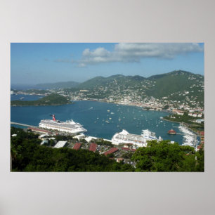 Harbour at St. Thomas US Virgin Islands Poster