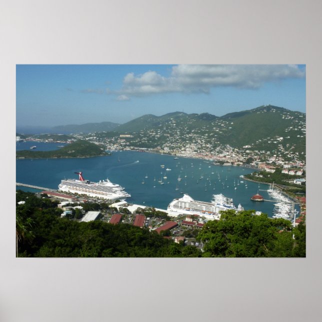 Harbour at St. Thomas US Virgin Islands Poster (Front)