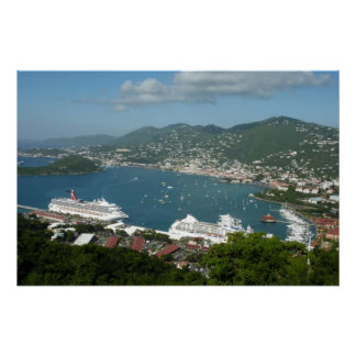 Harbour at St. Thomas US Virgin Islands Poster
