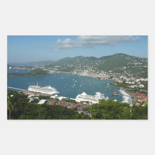 Harbour at St. Thomas US Virgin Islands Rectangular Sticker (Front)