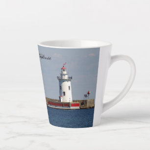 Harbour Beach Lighthouse latte mug
