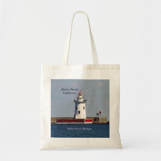 Harbour Beach Lighthouse tote bag (Front)