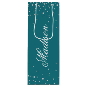 Harbour Blue Chic Diamonds Personalised Name Wine Gift Bag