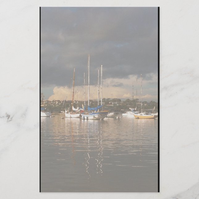 Harbour Boats Scene Stationery (Front)