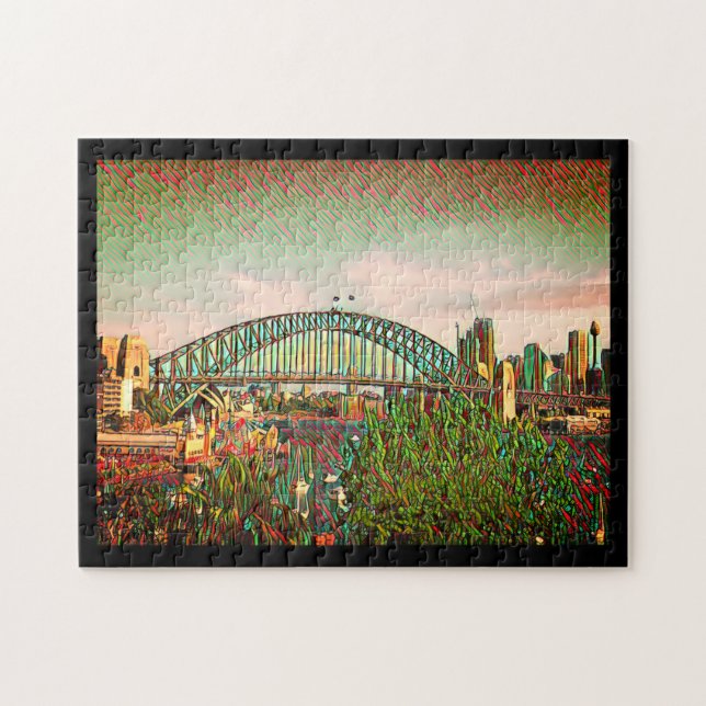 harbour bridge art jigsaw puzzle (Horizontal)