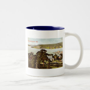 Harbour, Bucksport, Maine 1908 Vintage Two-Tone Coffee Mug