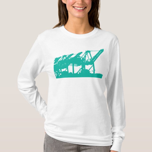 Harbour Cranes Bella Hoodie T-Shirt (Front)