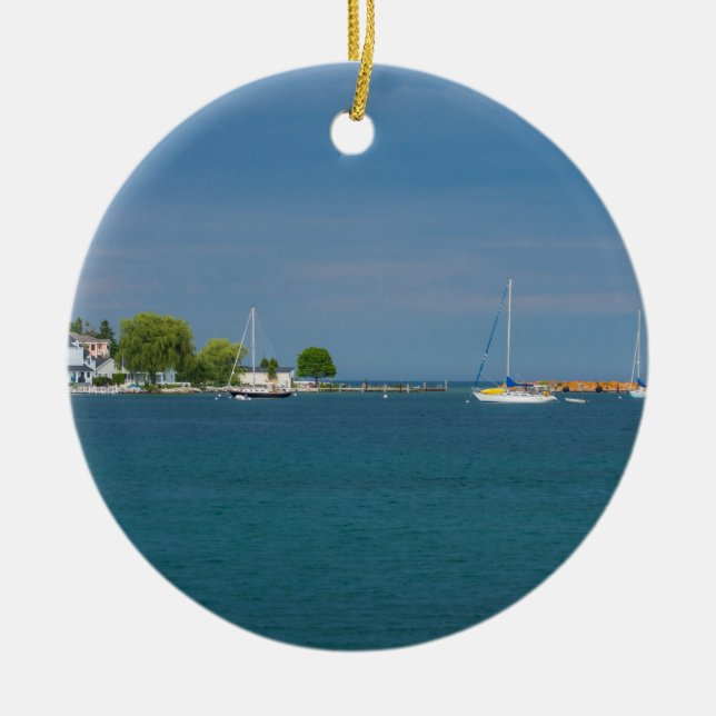 Harbour Mackinac Island Ceramic Tree Decoration (Front)