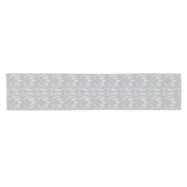Harbour Mist Grey Contemporary Swirl Table Runner (Horizontal)