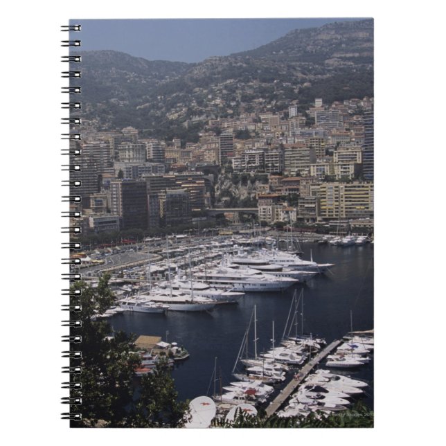 Harbour, Monte Carlo, French Rivier, Cote d' Spiral Notebook (Front)