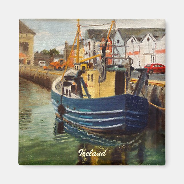 Harbour Morning Colour Study – Irish Coastal Scene Magnet (Front)