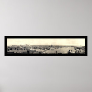 Harbour of Baltimore MD Photo 1905 Poster